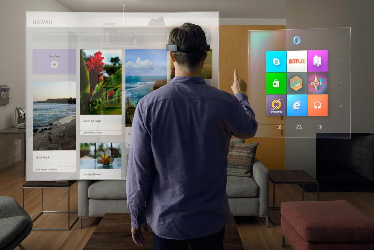 Holographic image of touch screen