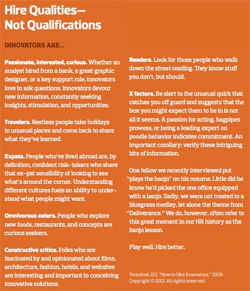 Hire qualities not qualifications Infograph
