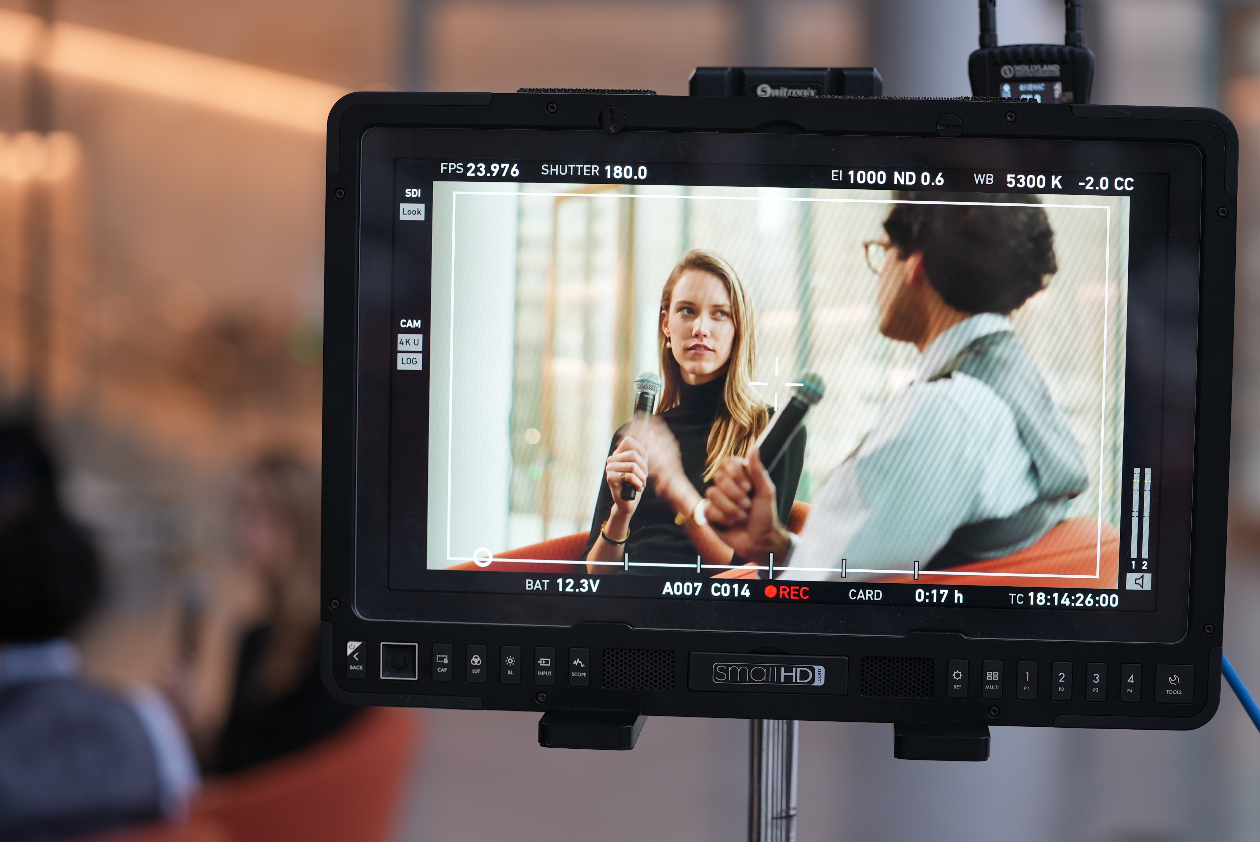 media filming interviewing