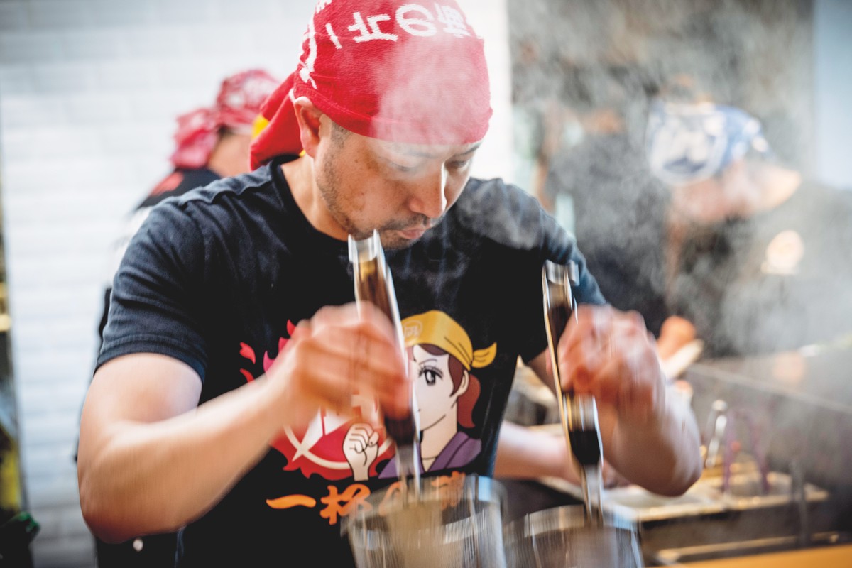 Preparing a savory meal at the recently opened Ramen Nagi in Palo Alto