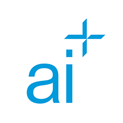 AI at Columbia Business School logo in blue lowercase letters with a plus above the i.