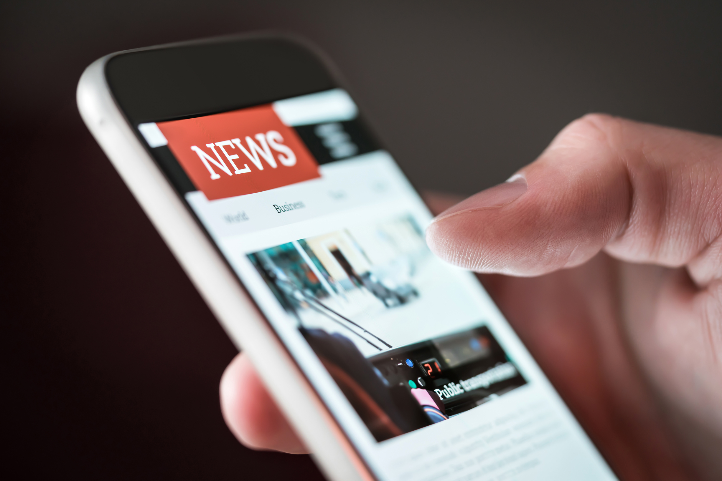 News on a mobile device