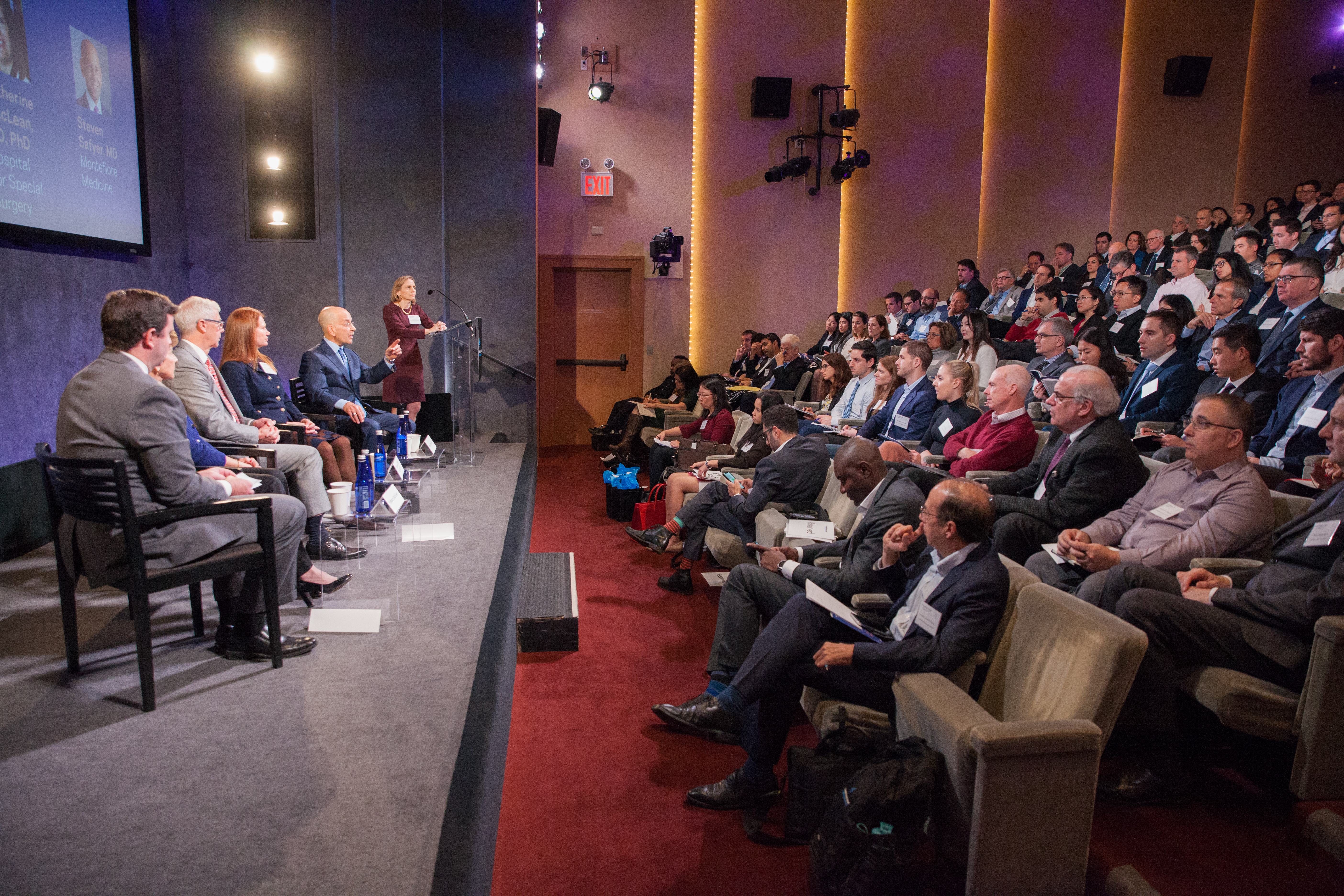 Photo of Gabelli Funds-Columbia Business School Healthcare Symposium panel and audience.