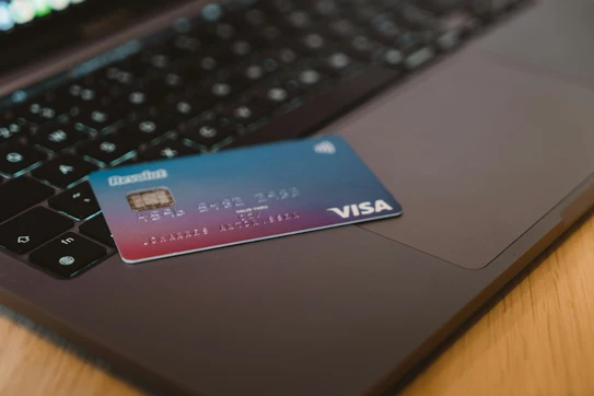 credit card sitting on keyboard