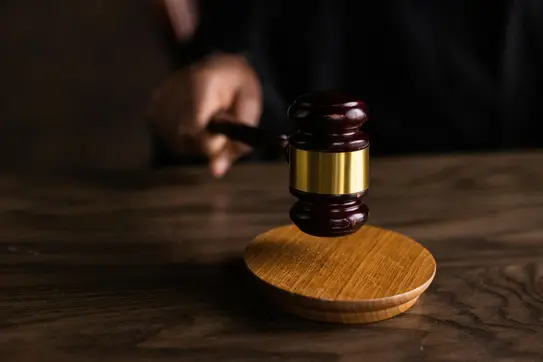 Judge holding gavel