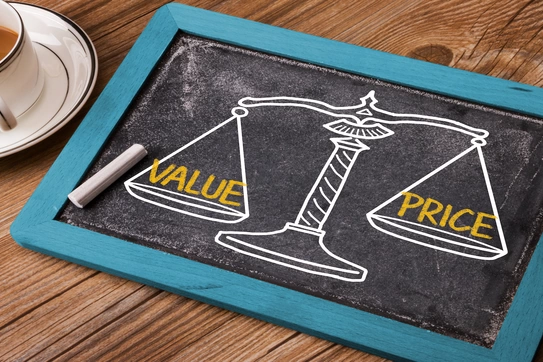 value price chalkboard.