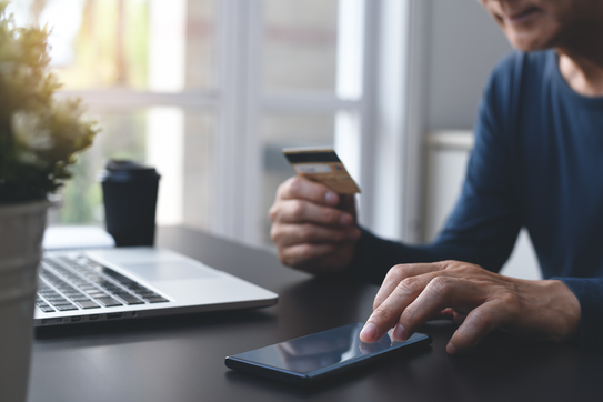 A consumer using the internet
