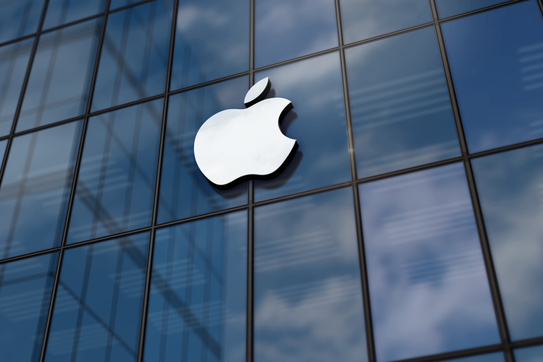 Apple logo on a building