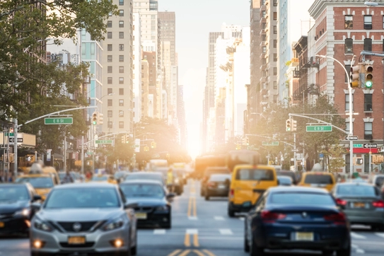 New York City street with cars