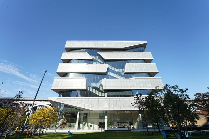 Kravis Hall from the circle on the Manhattanville campus of Columbia Business School