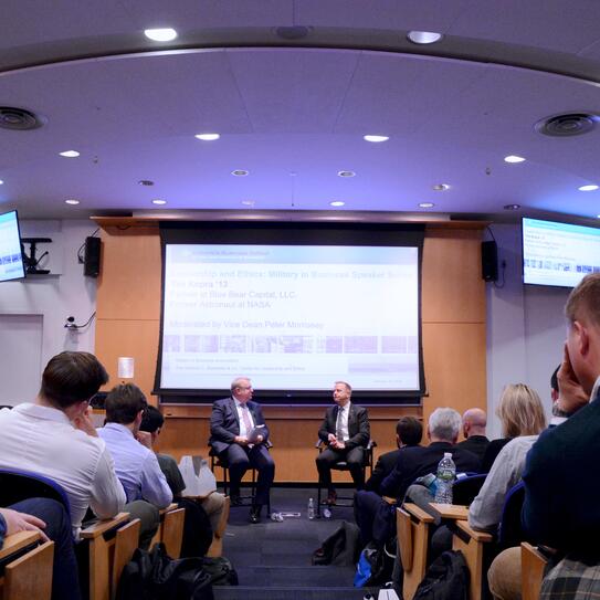 Stage with Tim Kopra and moderator