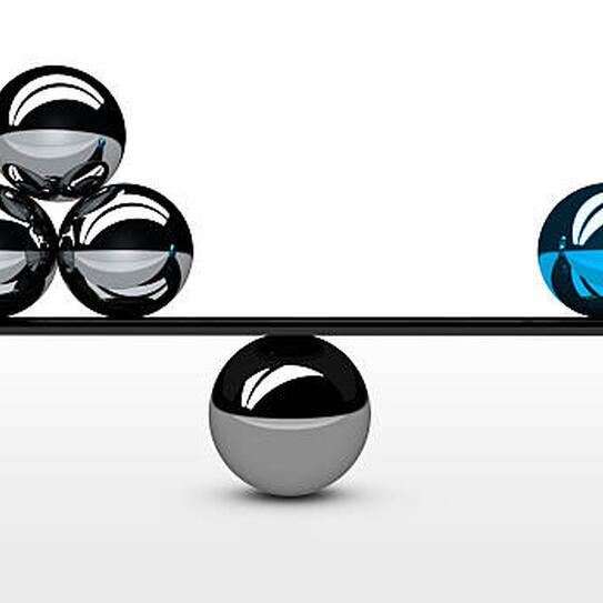 Marbles on a see-saw